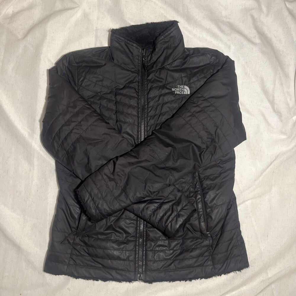 The North Face Reversible Mossbud Swirl Puffy Jacket - Black Women's small